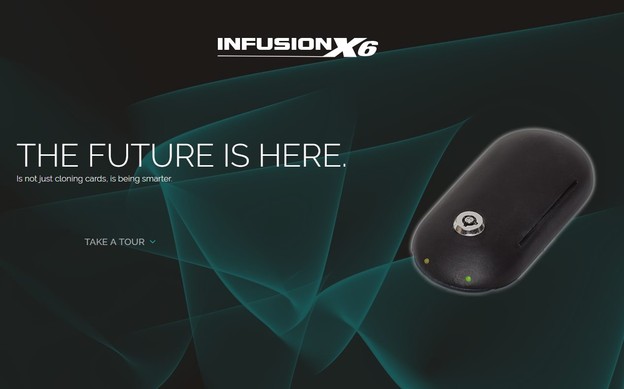 Infusion X6 Хакерската група The CC Buddies продава уред, който може да прочете 25 безконтактни карти в секунда