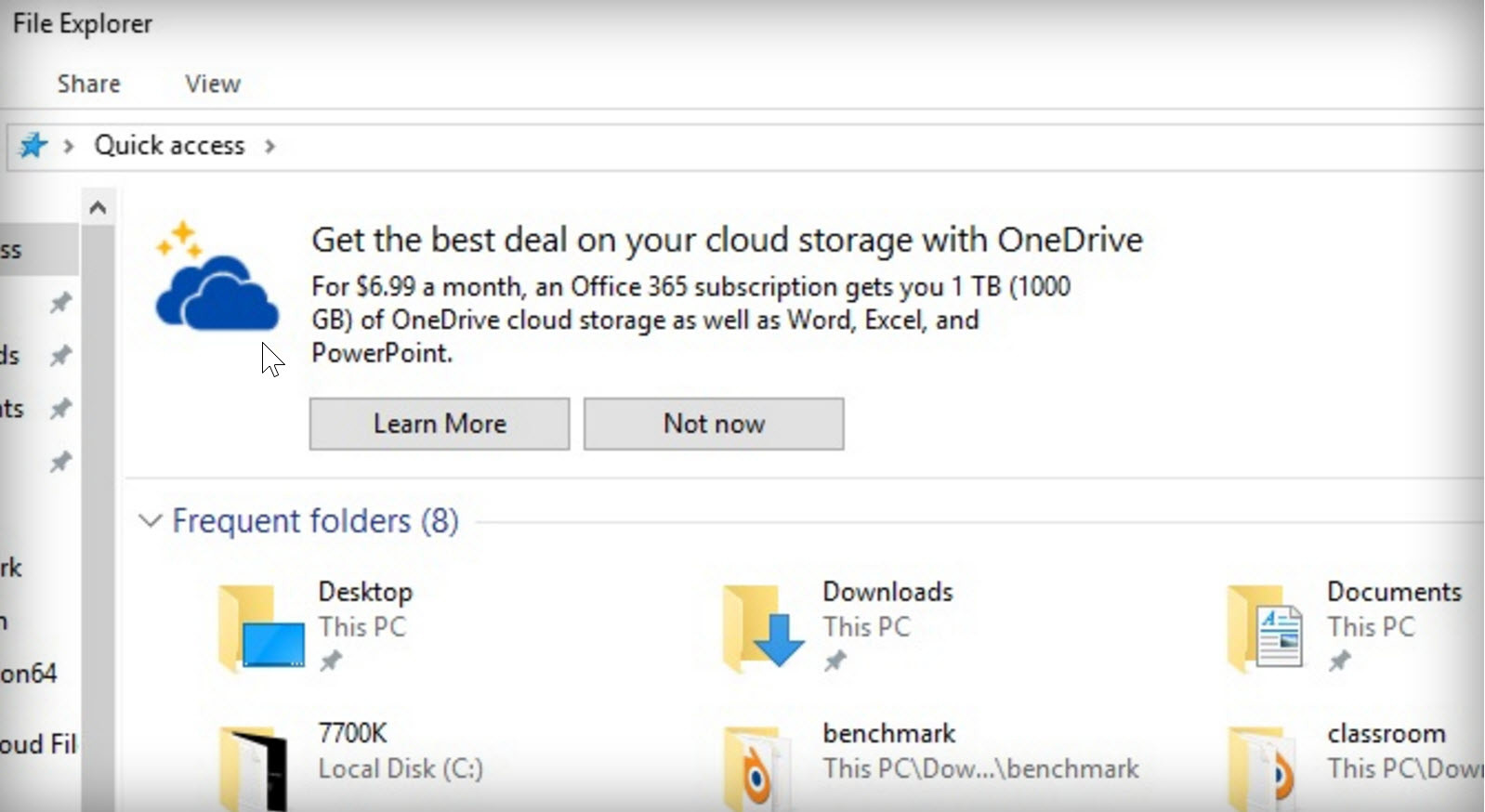 Microsoft започна да показва реклама директно във файловия мениджър на Windows 10
