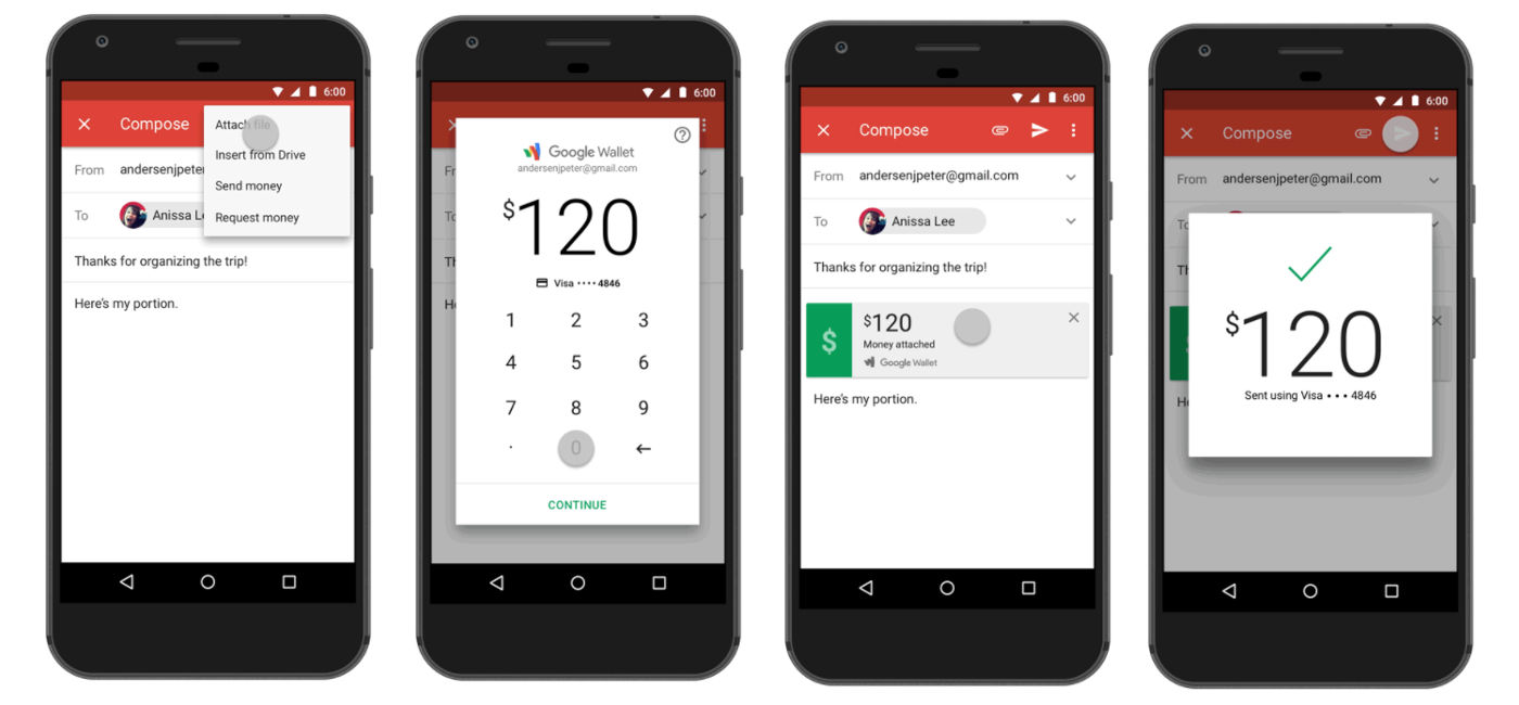 Чрез Gmail вече могат да се изпращат и получават парични преводи