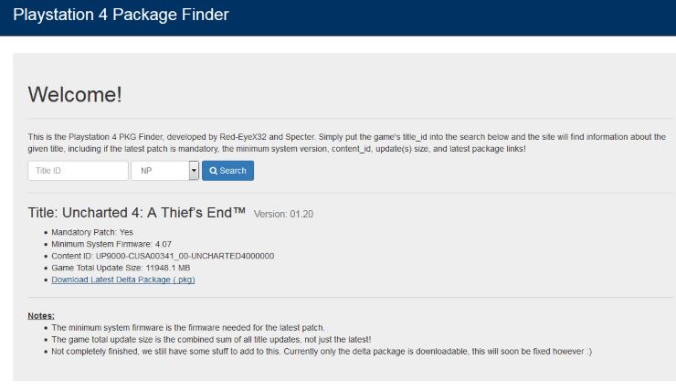 Package Finder позволява да сваляте директно игри и ъпдейти за PS4