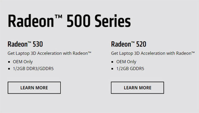 Бюджетните видеокарти AMD Radeon 530 и 520 ще намерят приложение в настолните и мобилни системи