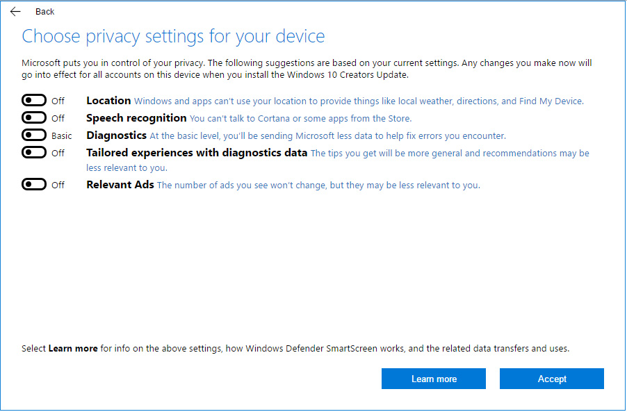 Microsoft добави опция за 50% намаляване на събираните от Windows 10 данни