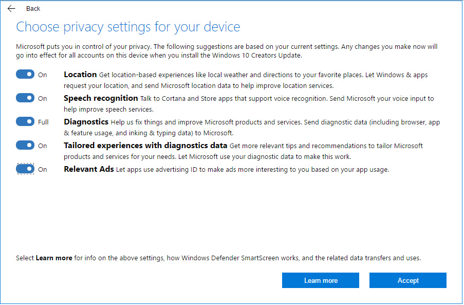 Microsoft добави опция за 50% намаляване на събираните от Windows 10 данни