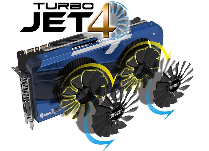 Palit анонсира видеокартата GeForce GTX 1080 Ti GameRock с четири вентилатора