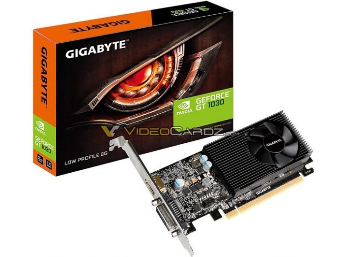 Две нископрофилни графични карти GeForce GT 1030 на Gigabyte