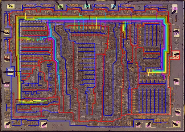 Какво има вътре в процесора Intel 8008 (допълнителна информация)