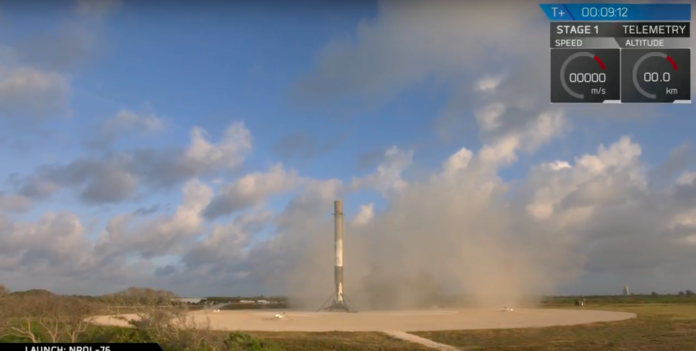 Lch SpaceX успешно изведе в орбита спътника NROL-76 и приземи деветата по ред първа степен на Falcon 9