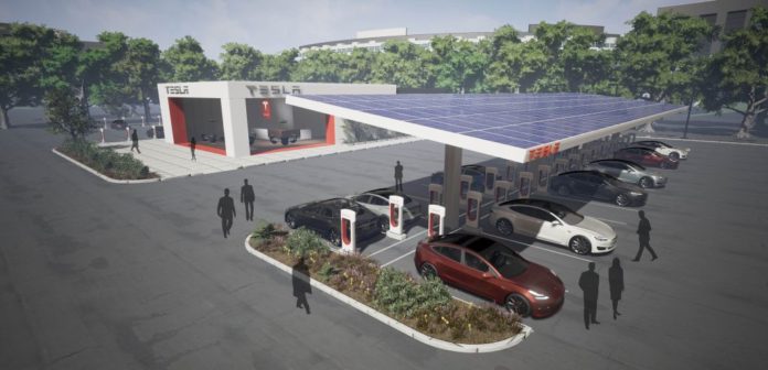 Supercharger1 Илън Мъск: прехвърляме почти всички зарядни станции Supercharger към слънчеви панели