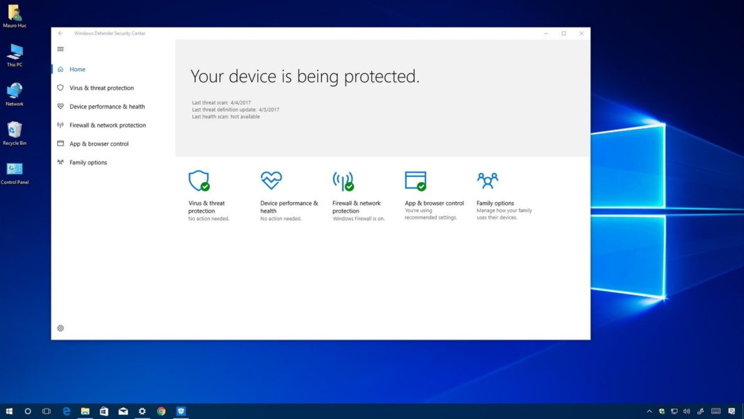 windows-defender-security-center-creators-update Microsoft призна, че се меси в работата на външни антивирусни програми в Windows