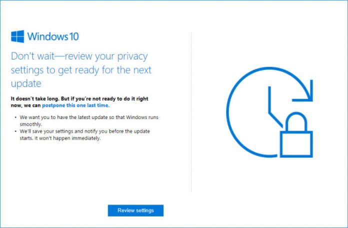 story Windows 10 започва да предлага обновяване и проверка на конфиденциалността