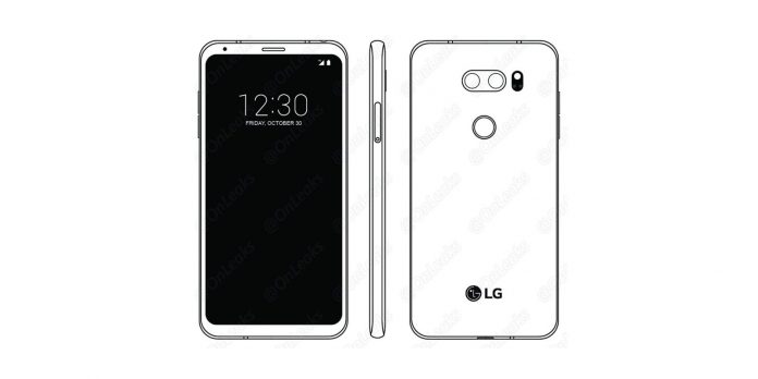 Схематично изображение разкрива особеностите на смартфона LG V30