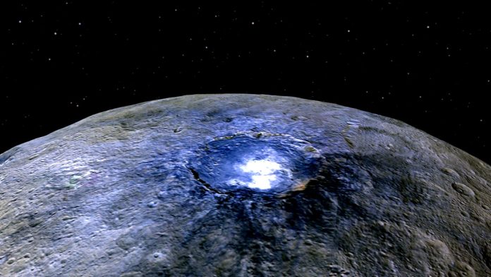Ceres NASA показа полет над белите петна на Церера