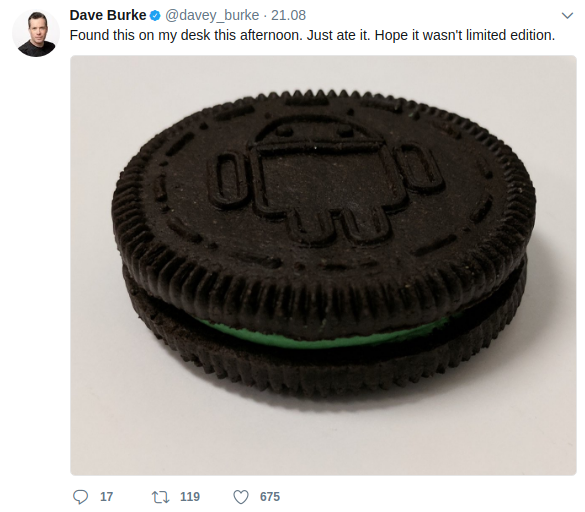 Oreo подготвя шоколадови бисквити с логотипа на Android