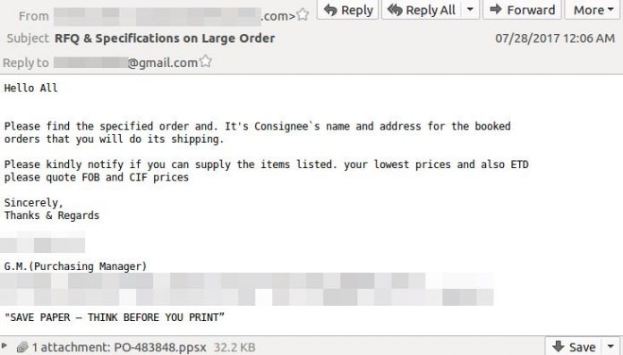 Figure_02_spear-phishing-email Престъпници доставят зловреден код чрез Power Point презентации