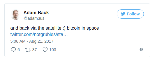 Успешна първа сателитна биткойн транзакция