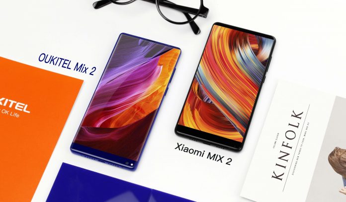 Дизайнът на OUKITEL Mix 2 срещу Xiaomi Mix 2 и продажбите на OUKITEL K10000 Max