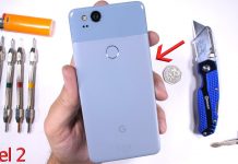 Google Pixel 2 трудно премина тестовете за здравина (детайли за конструкцията)