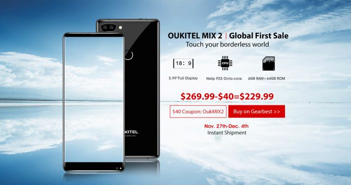 OUKITEL стартира глобалните продажби на смартфона OUKITEL MIX 2 с безрамков екран и мощен хардуер