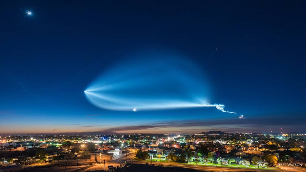 Vi Красиво видео на забавен каданс показва взривната следа от ракетата Falcon 9