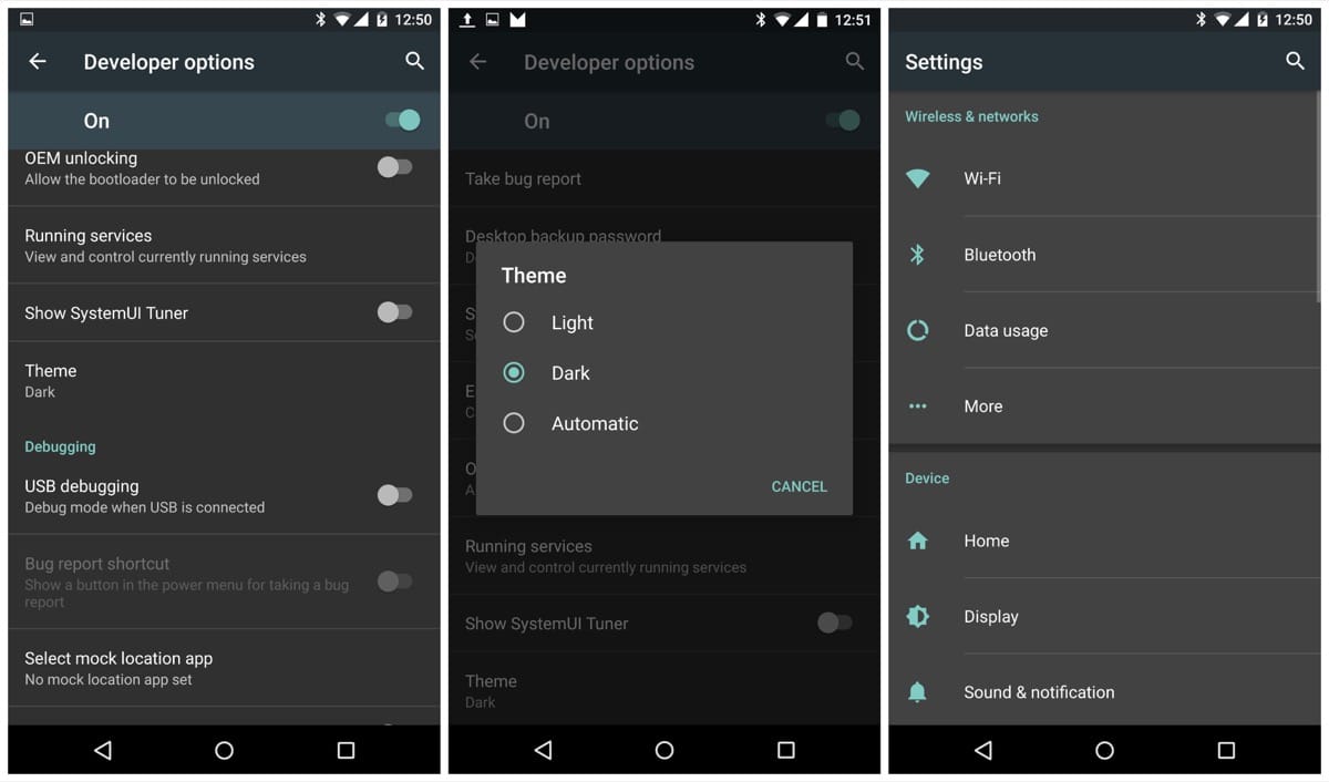 Android 9.0 P за смартфони вече има черна тема на интерфейса