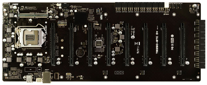 Biostar пусна дънната платка TB250-BTC D+ с осем слота PCI-E x16