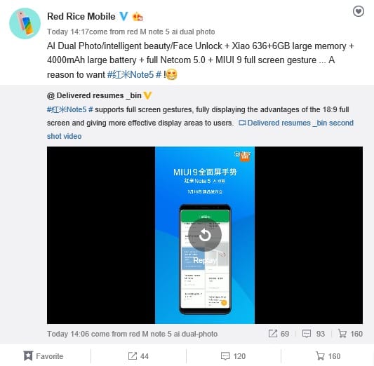 Главните особености на новия Xiaomi Redmi Note 5 бяха официално потвърдени
