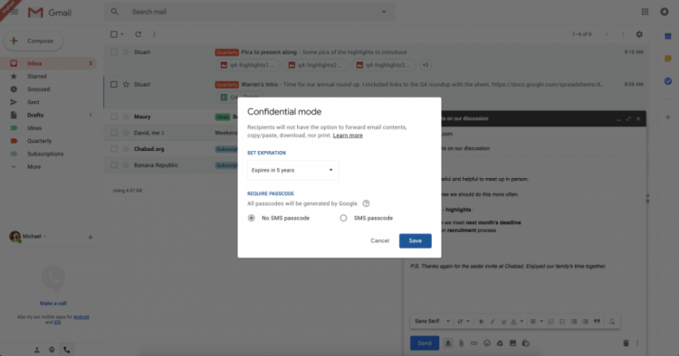 В Gmail се появиха „секретни“ съобщения