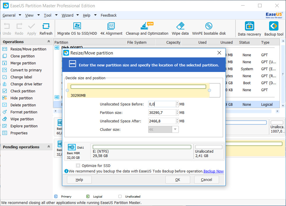 EaseUS Partition Master Free: най-добрият мениджър за работа с всякакви дискове