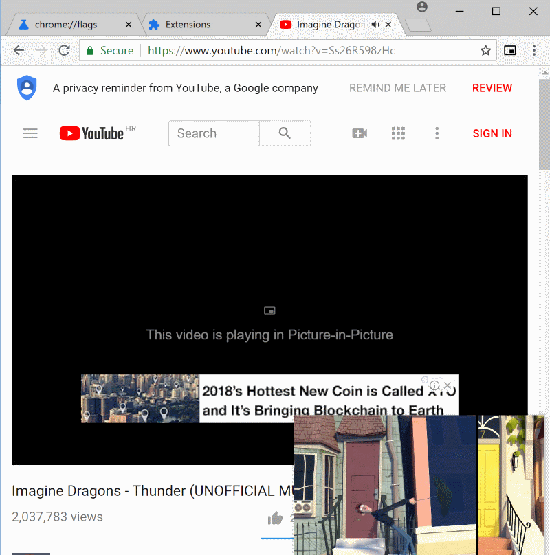 Как в Google Chrome да включим режима картина в картината