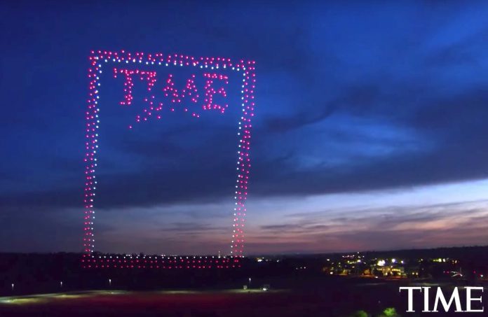 Time Почти 1000 дрона образуваха изображение на корицата на списанието Time