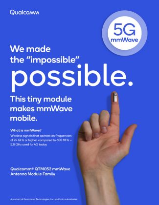 Qualcomm представи първата 5G (mmWave) антена QTM052 за смартфони