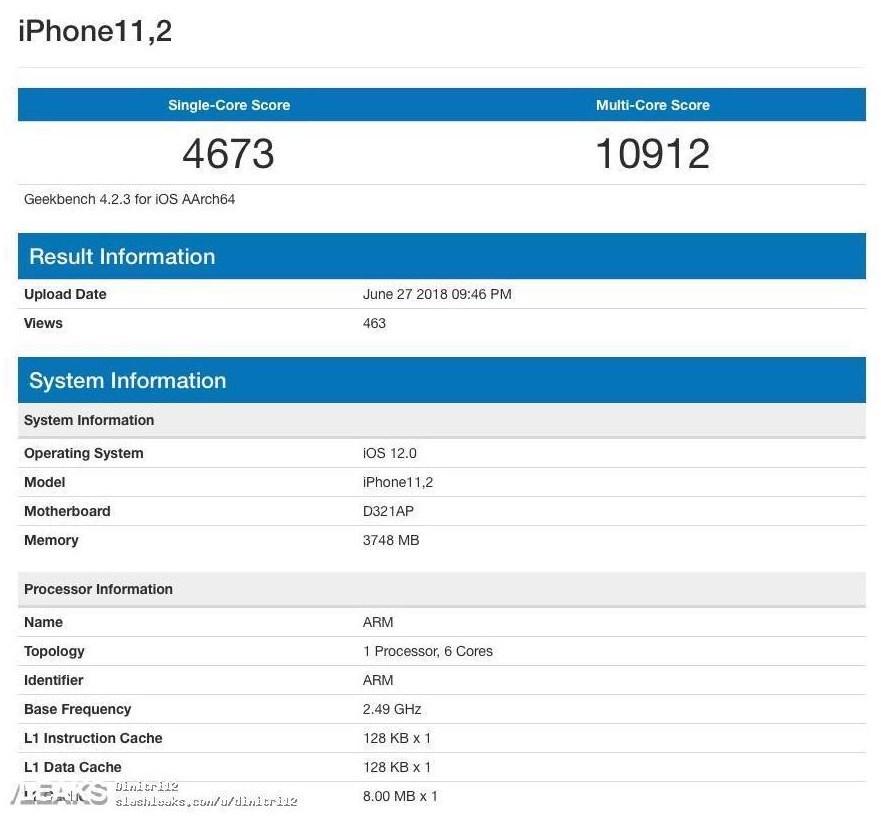 Geekbench разкри процесора и капацитета на оперативната памет на iPhone X 2018