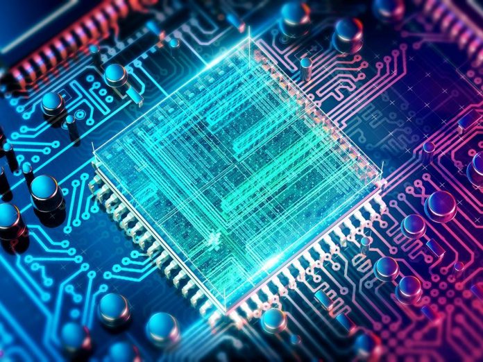 Circuit board. Electronic computer hardware technology. Motherboard digital chip. Tech science EDA background. Integrated communication processor. Information CPU engineering 3D background SpectreRSB