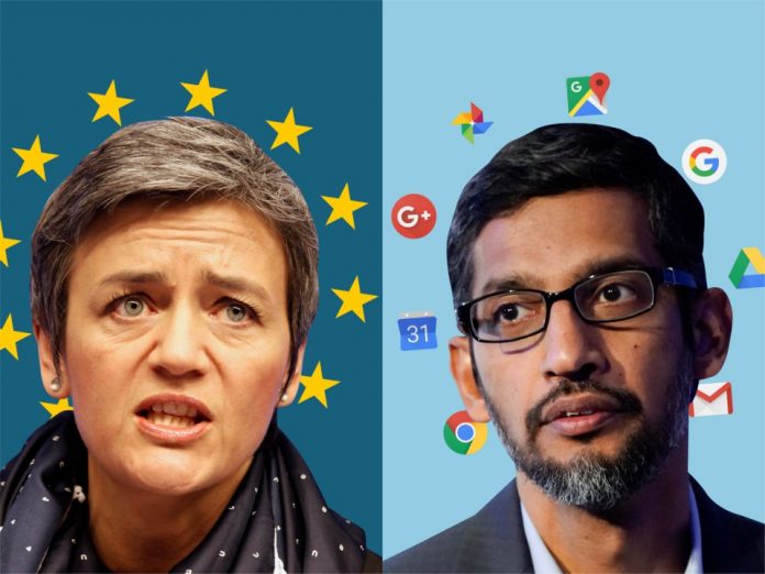 Google has been fined a record $5 billion by the EU Google