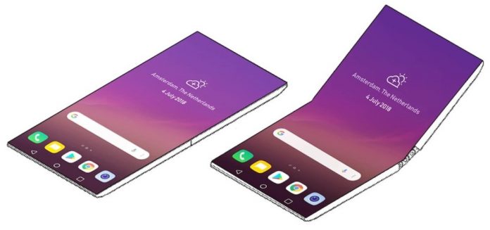 LG LG патентова сгъваем смартфон без рамки около дисплея