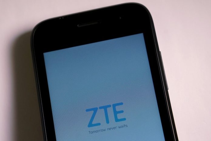 FILE PHOTO: A ZTE smart phone is pictured in this illustration ZTE