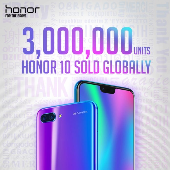 Honor 10 достигна 3 милиона продажби в рамките на три месеца