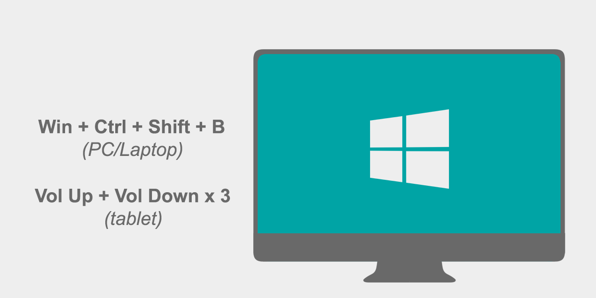 Може би не знаете вълшебната комбинация от клавиши Win + Ctrl+ Shift + B