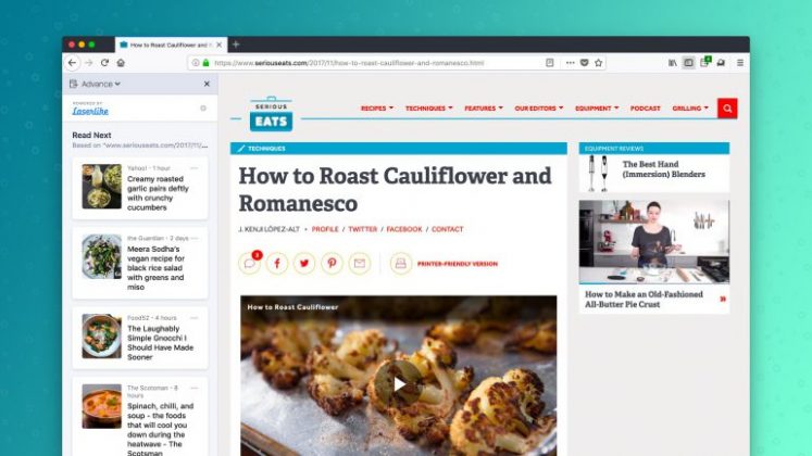 Разширението Firefox Advance на Mozilla анализира историята и препоръчва интересни сайтове