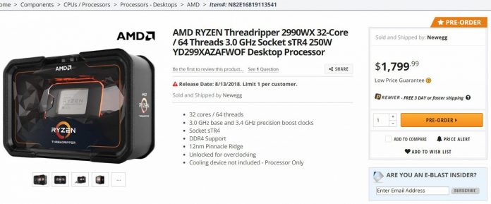 AMD Ryzen Threadripper 2990WX AMD Ryzen Threadripper 2990WX