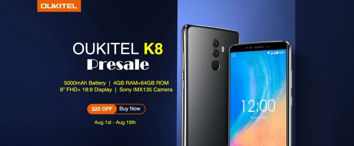 OUKITEL K8 presale Глобалните предварителни продажби на OUKITEL K8 с камера Sony IMX135 и $20 отстъпка