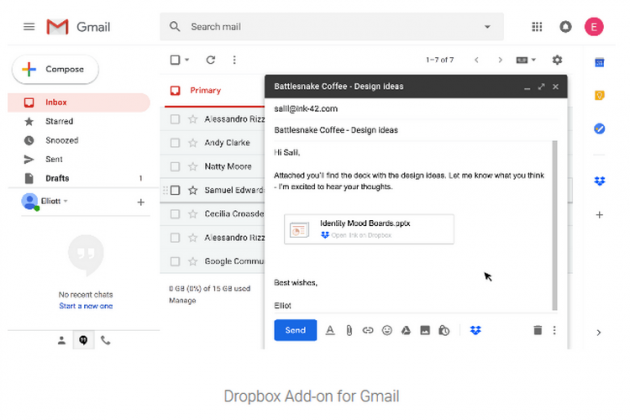 Google интегрира в Gmail някои функции на Dropbox, Box, Jira и Egnyte