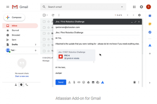 Google интегрира в Gmail някои функции на Dropbox, Box, Jira и Egnyte