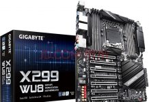 Gigabyte подготвя за продажби дънната платка за работни станции X299-WU8