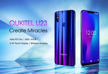 Спецификациите на OUKITEL U23: 6,18-инчов дисплей с прорез, безжично зареждане и 6 GB RAM