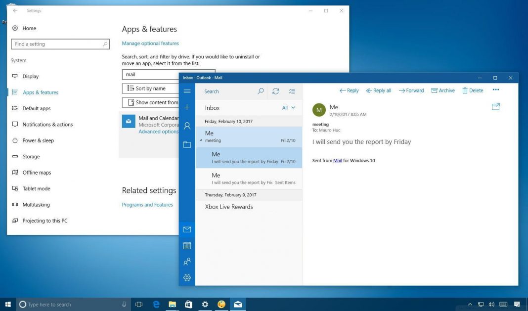 anons Microsoft тества пускането на реклами в Mail приложението на Windows 10