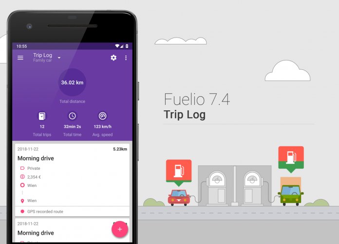 fuelio7.4-social-media Fuelio добавя „Регистър на пътуванията“, който позволява на потребителите да водят отчет на разходите за ежедневните си пътувания