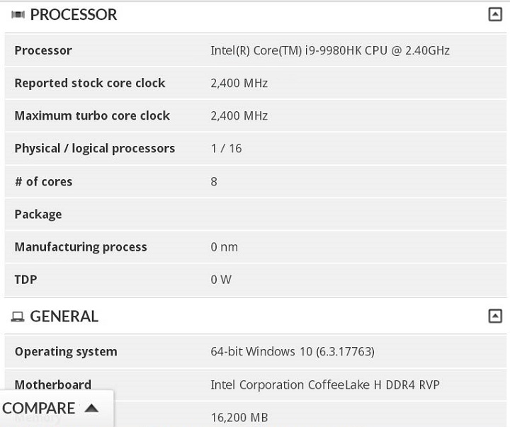 Intel подготвя 8-ядрен Core i9 за лаптопи