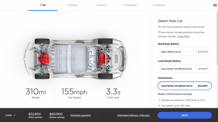 Цените на електромобила Model 3 се доближиха до обещаните 000