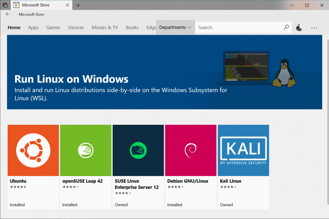 store Microsoft разширява възможностите на WSL в Windows 10